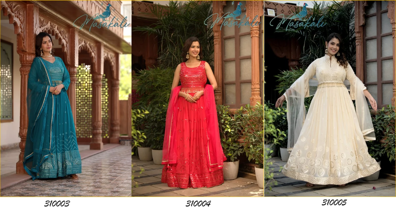 Vardan Ethnic Masakali Vol 31000 Pure Georgette Wholesale Designer Gown with Dupatta Exclusive Collection Catalog — Wholesale Kurtis, MPA wholesale from Surat — view 4